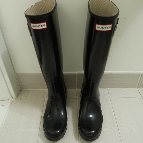 Hunter boots tall black gloss - Picture 2 of 5